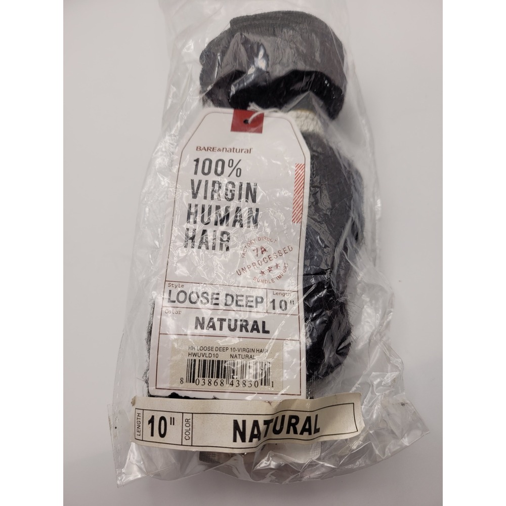 NWT Bare & Natural Hair Bundle Women 10" Natural Virgin Human Hair Loose Deep